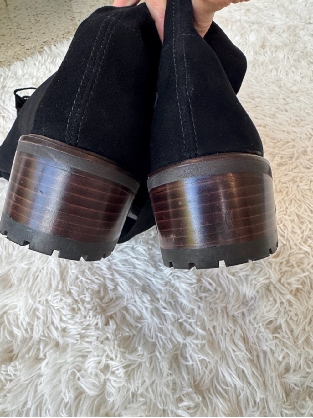 Stuart Weizmann Vanland Over-the-Knee Black Suede Boots - Picture 7 of 7